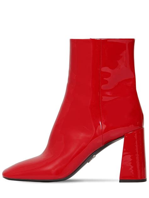 prada red patent flats|Prada ankle boots.